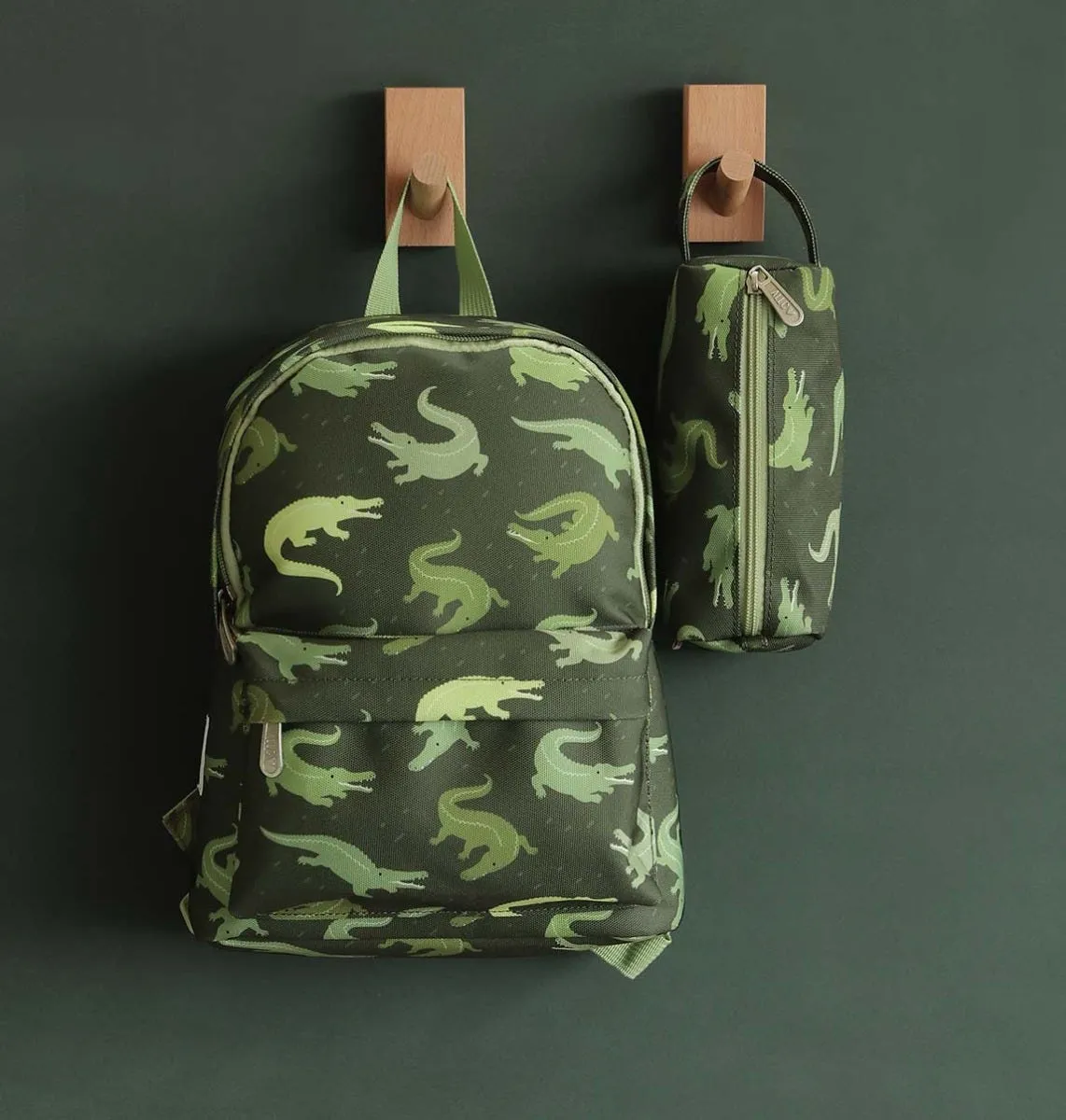 A Little Lovely Company Krokodillen etui groen – polyester