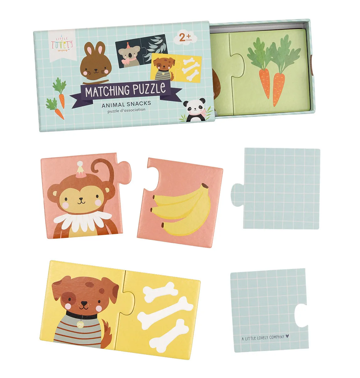 A Little Lovely Company Dierensnacks matching puzzel 10-delig karton