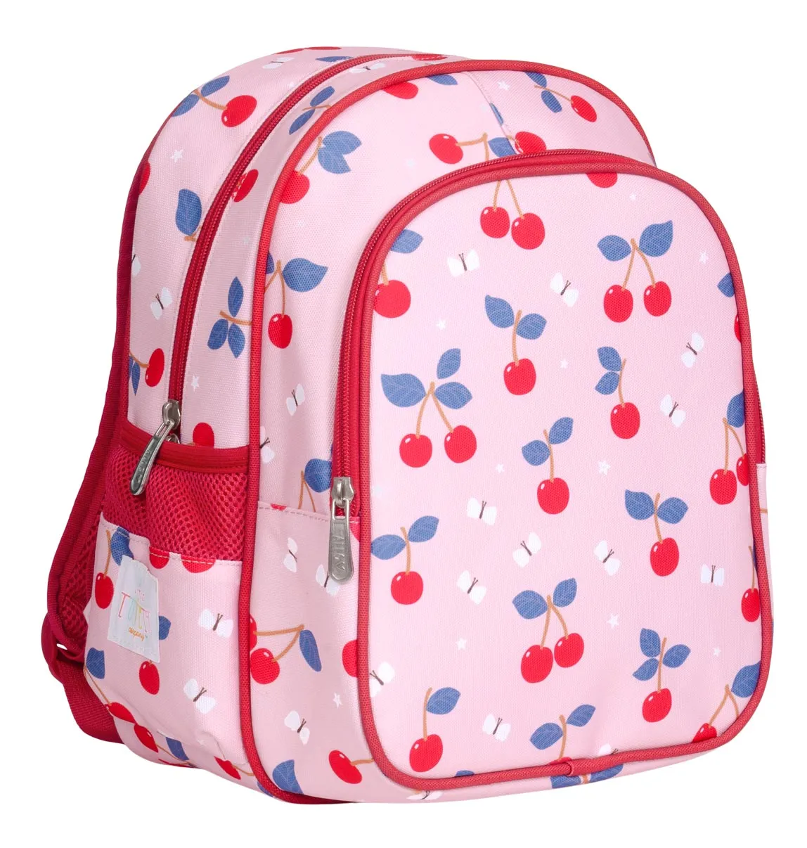 A Little Lovely Company Kersen rugzak roze met borstriem