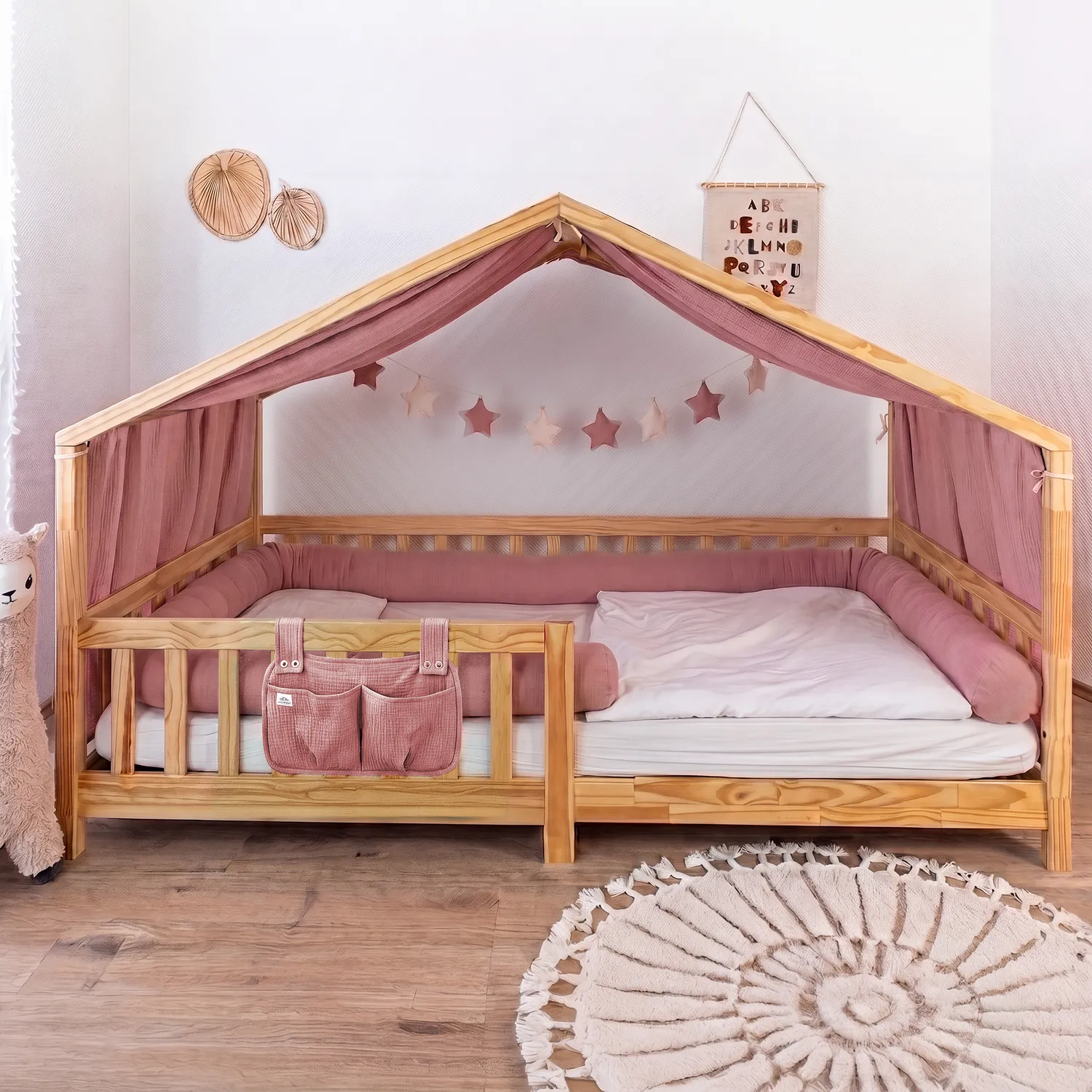 Lilimaus Hausbett Himmel Set huisbedset 4-delig muslin