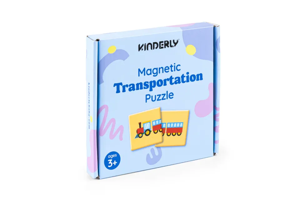 Kinderly Baby vervoerpuzzel magnetisch 40 delig voertuigen