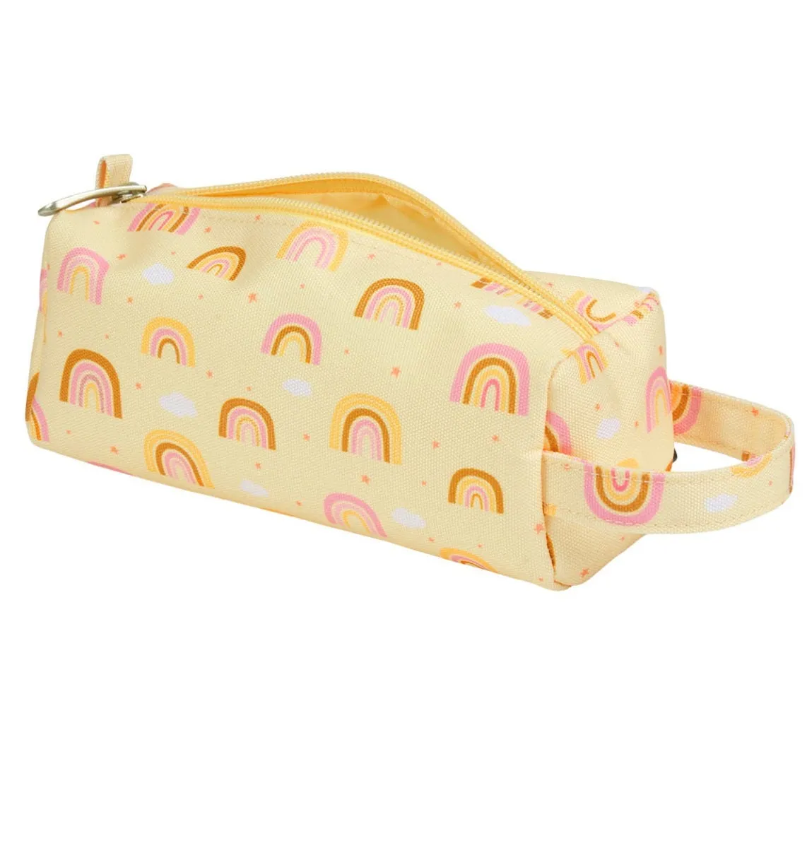 A Little Lovely Company Regenbogen etui geel polyester met rits