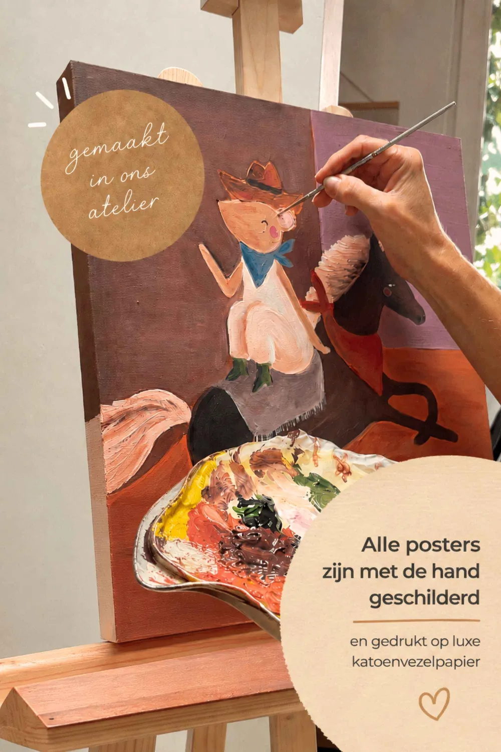 Lori & Cookie Kidsdeco Slapende Maan poster 30x40cm paars