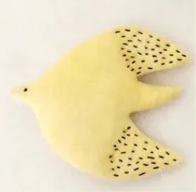 Het Kleijne Droomhuis Gele Vogel wanddecoratie geel handgemaakt