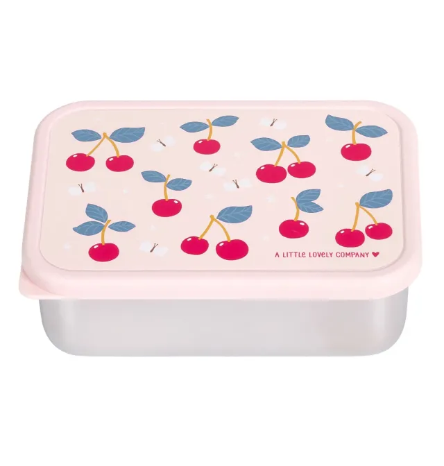 A Little Lovely Company Kersen RVS lunchbox vaatwasserbestendig
