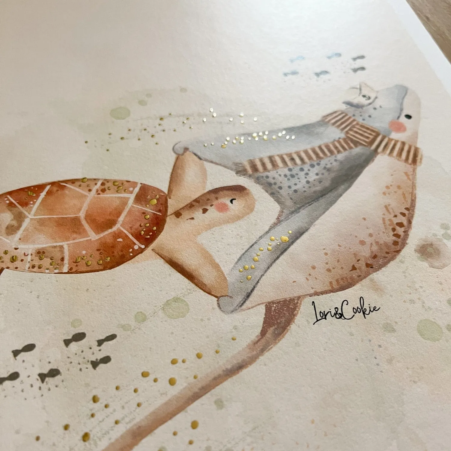 Lori & Cookie Sammie & Roger poster A4 goudfolie