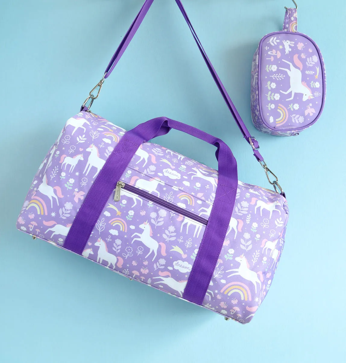 A Little Lovely Company Unicorn Dreams weekendtas paars