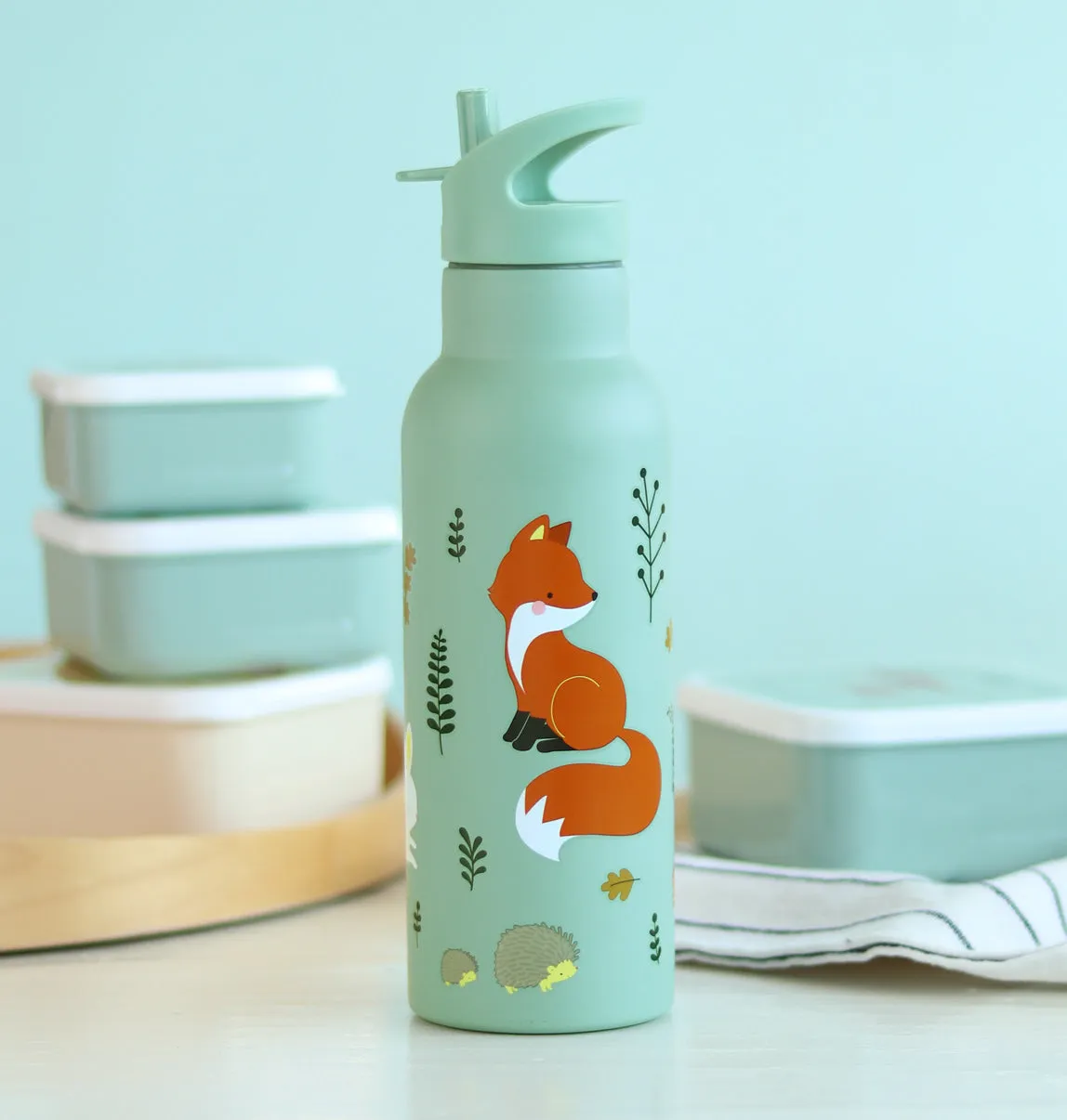 A Little Lovely Company Bosvriendjes XL drinkfles RVS 500 ml dubbelwandig