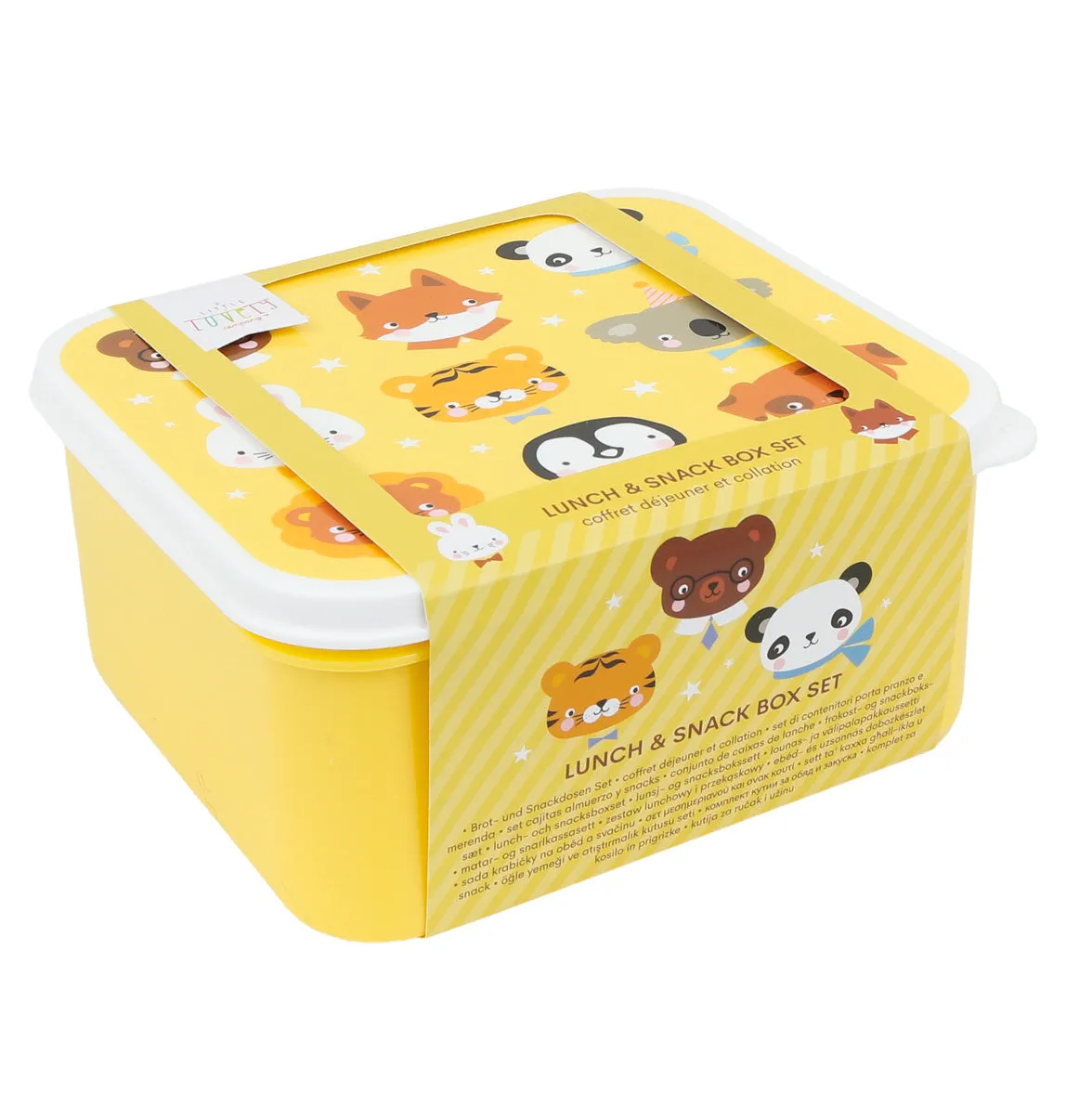 A Little Lovely Company Dierenvriendjes lunchbox set 4-delig