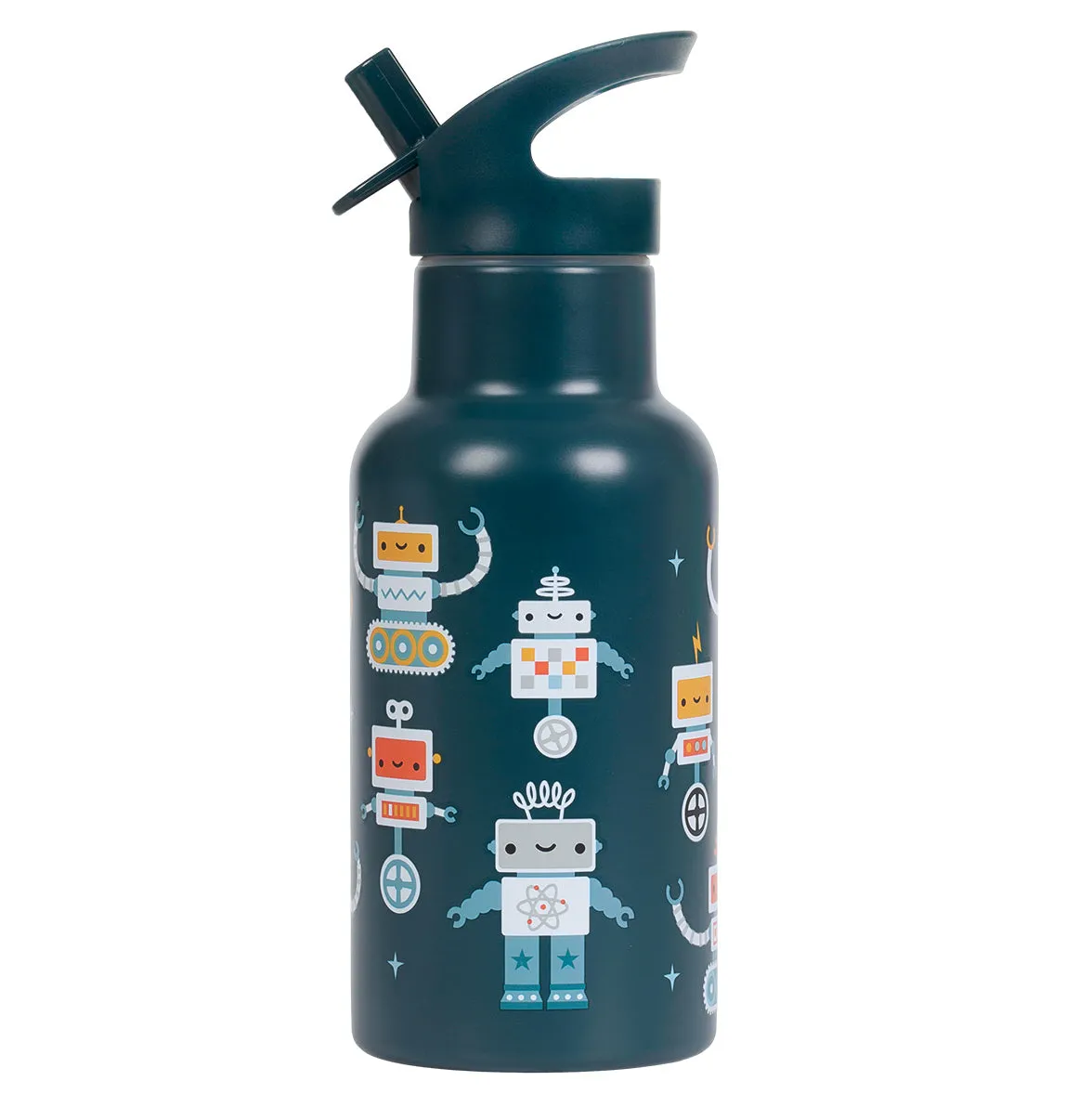 A Little Lovely Company Robots RVS drinkfles 350 ml – dubbelwandig