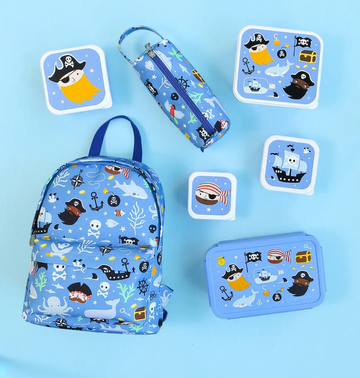 A Little Lovely Company Piraten Rugzakje Blauw met Borstriem