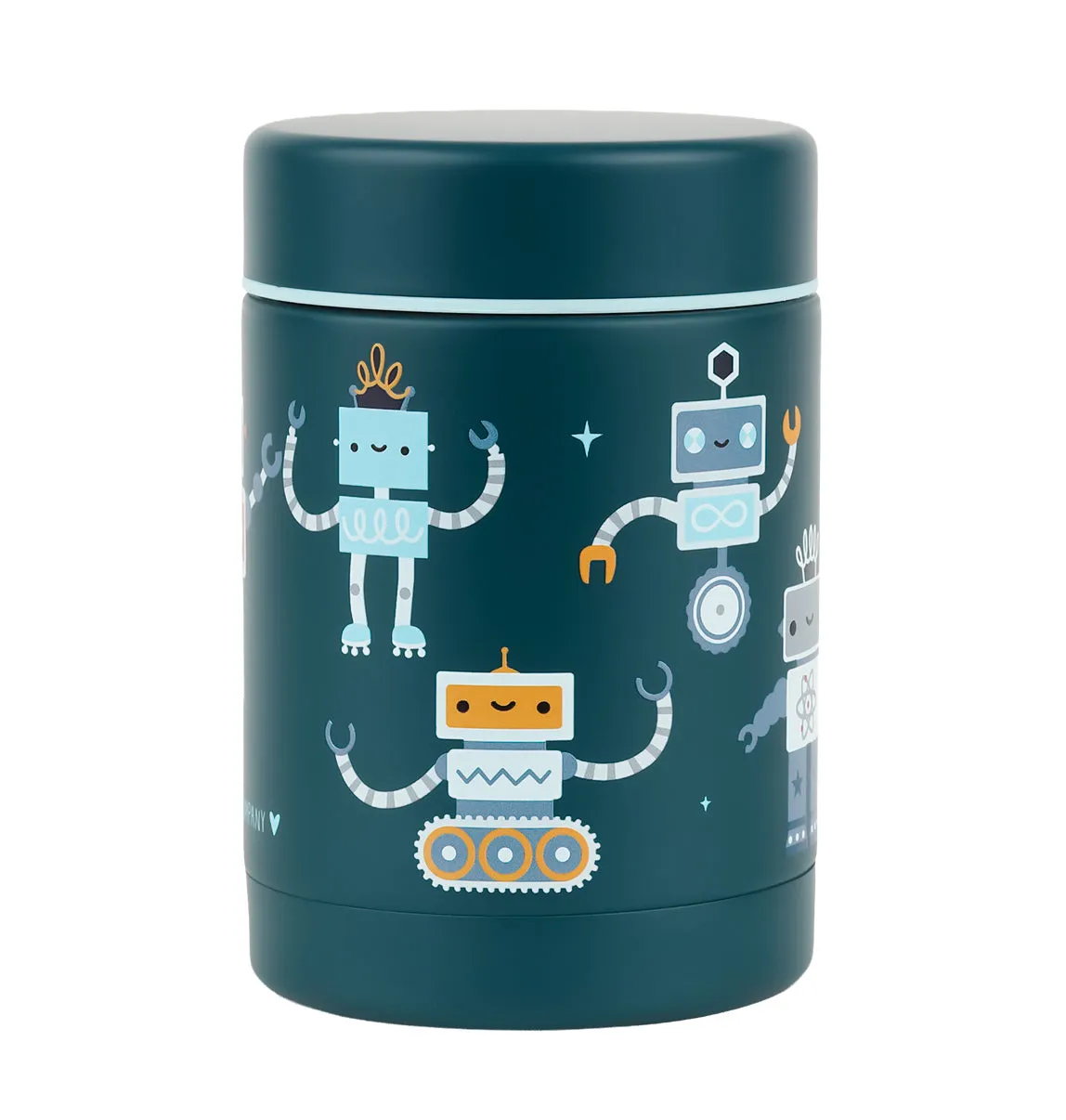 A Little Lovely Company Robots RVS voedselpot 300 ml geïsoleerd