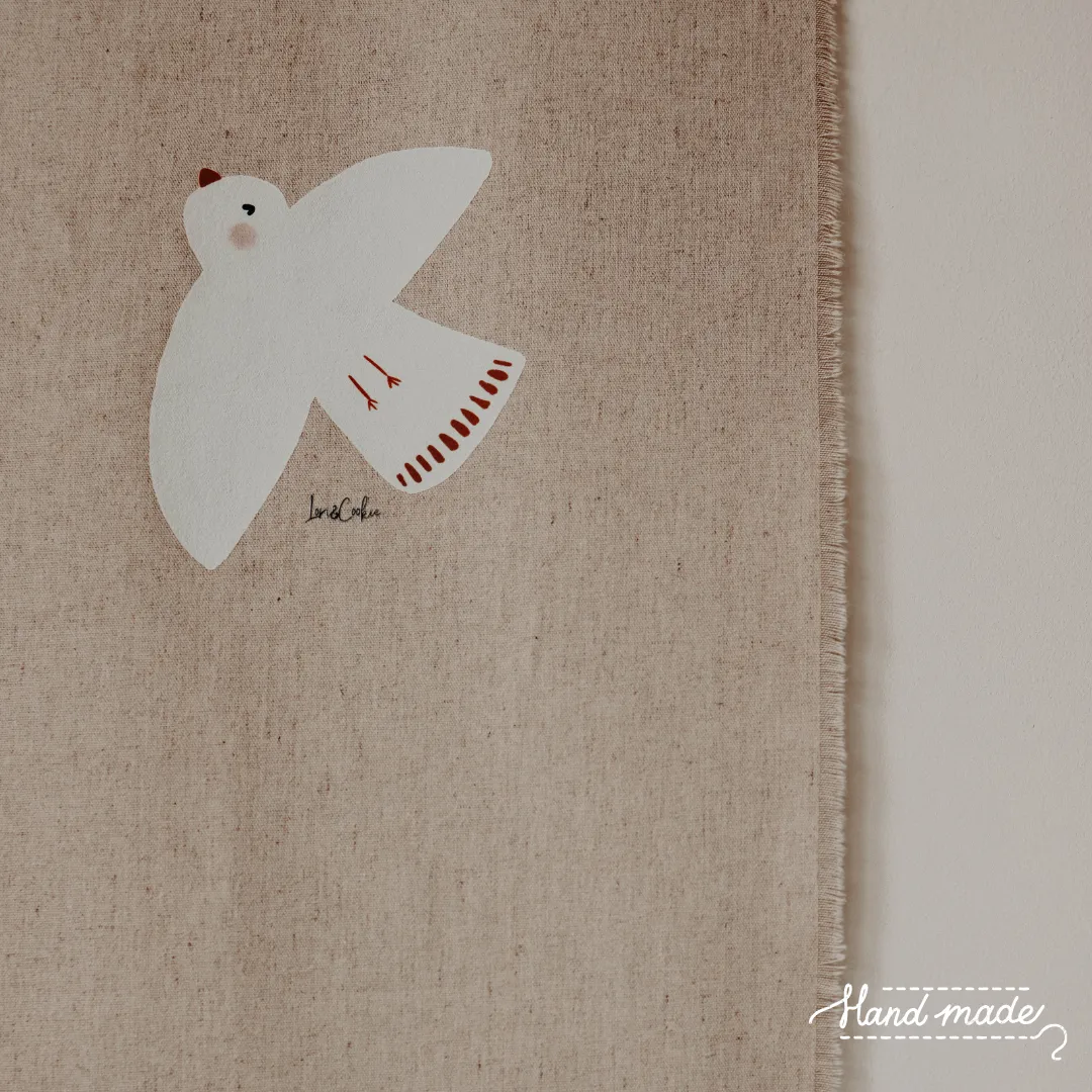 Lori & Cookie Kidsdeco Vogels XXL wandkleed 50x75cm linnen