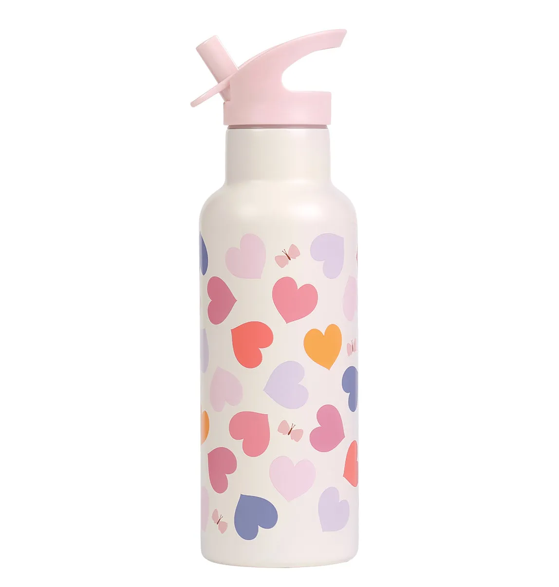 A Little Lovely Company Hartjes XL RVS drinkfles 500 ml