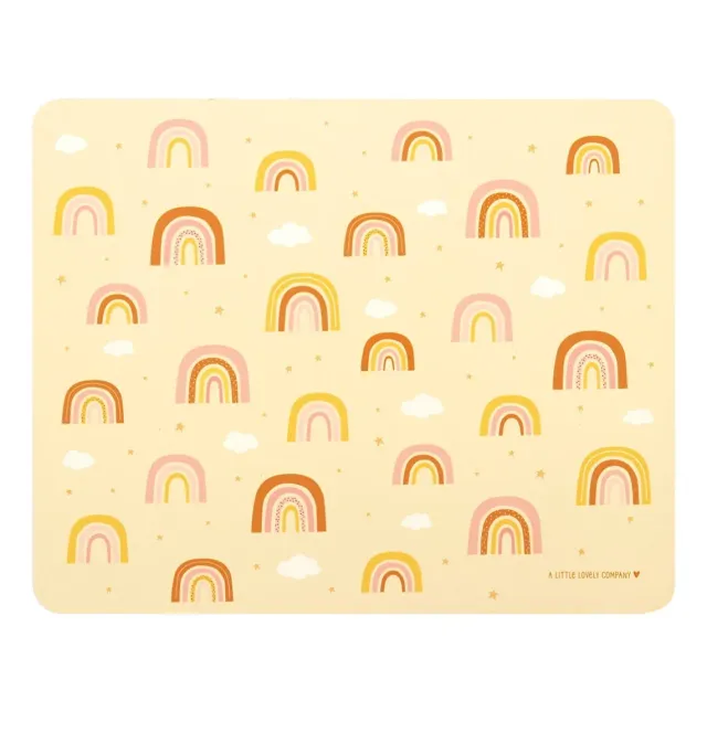 A Little Lovely Company Regenbogen placemat vinyl vanillegeel