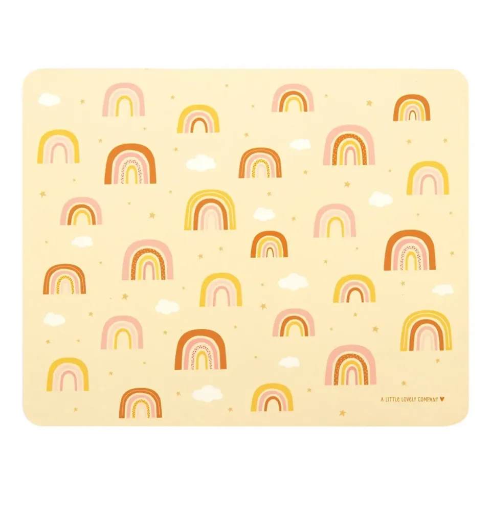 A Little Lovely Company Regenbogen placemat vinyl vanillegeel