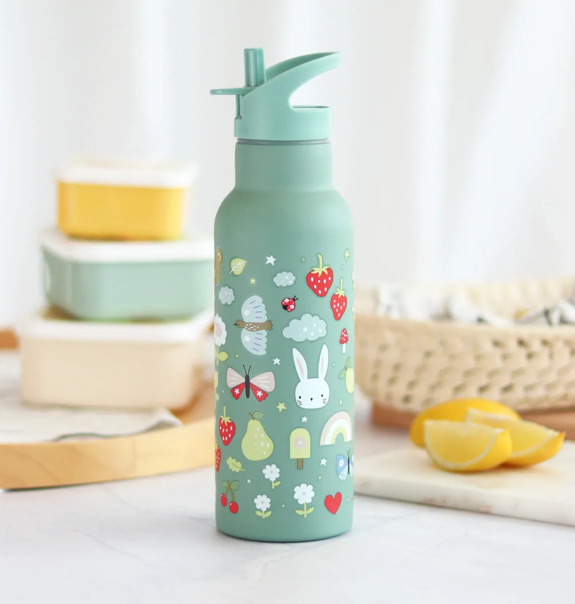 A Little Lovely Company Joy XL rvs drinkfles 500 ml