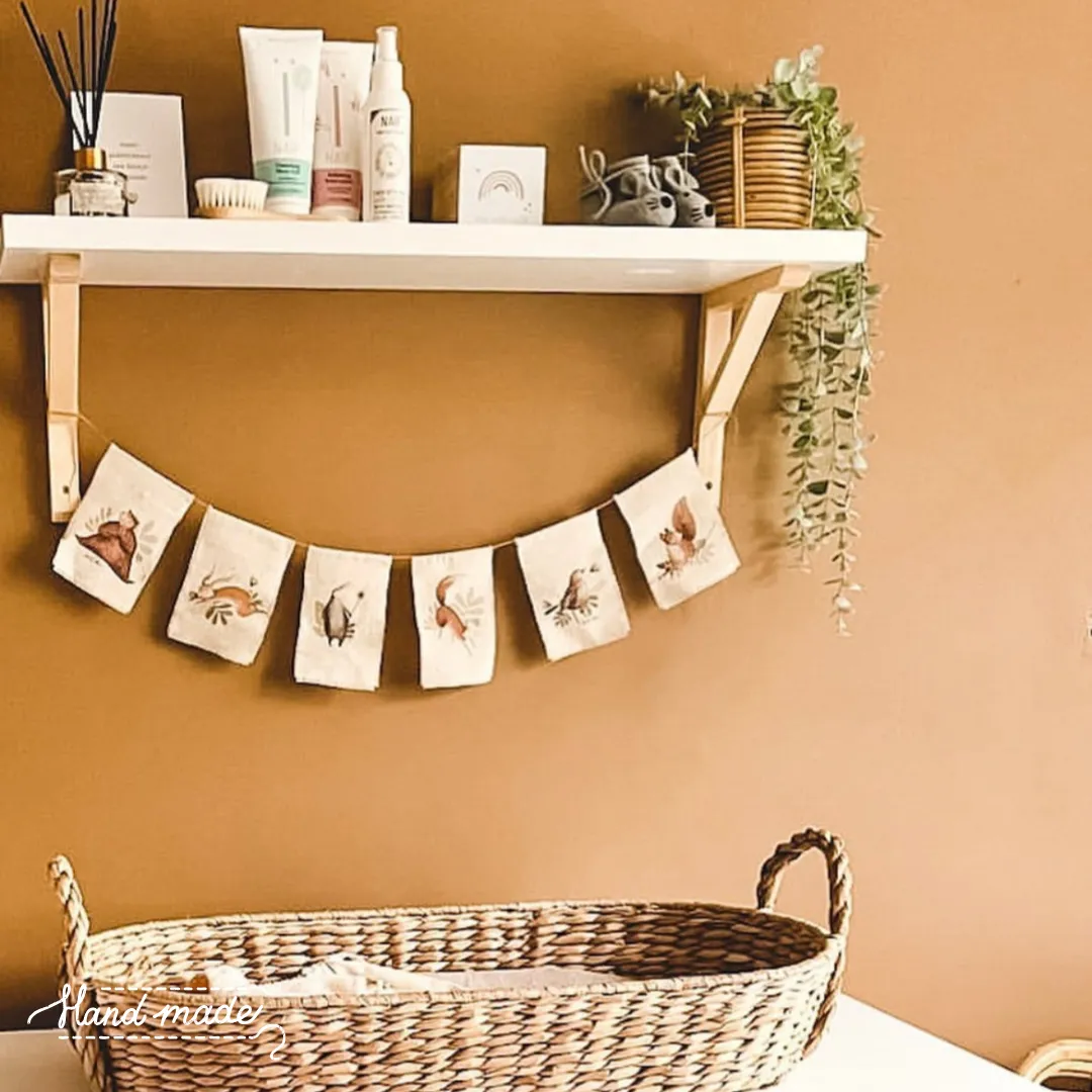 Lori & Cookie Kidsdeco Bosdieren vlaggenlijn 1.6m linnen katoen