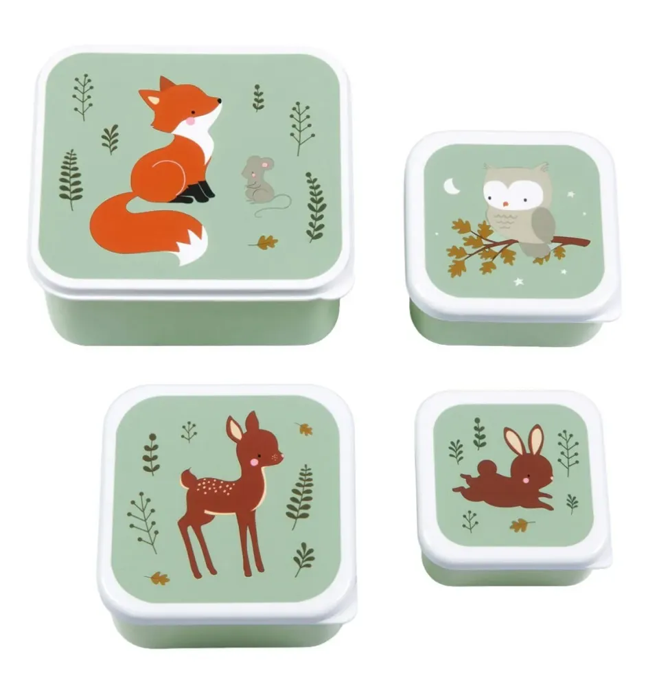A Little Lovely Company Bosvriendjes lunchbox set 4 stuks