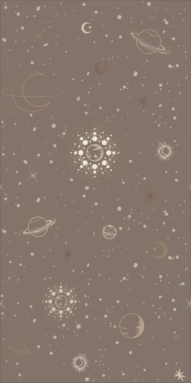 Little Amour Space Stars behangstaal warm bruin sterren