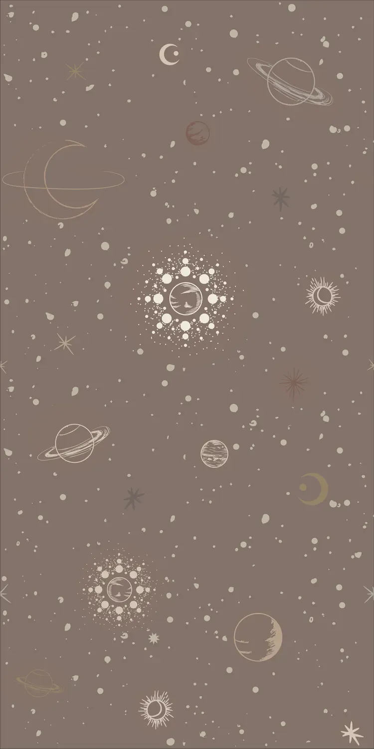 Little Amour Space Stars behangstaal warm bruin sterren