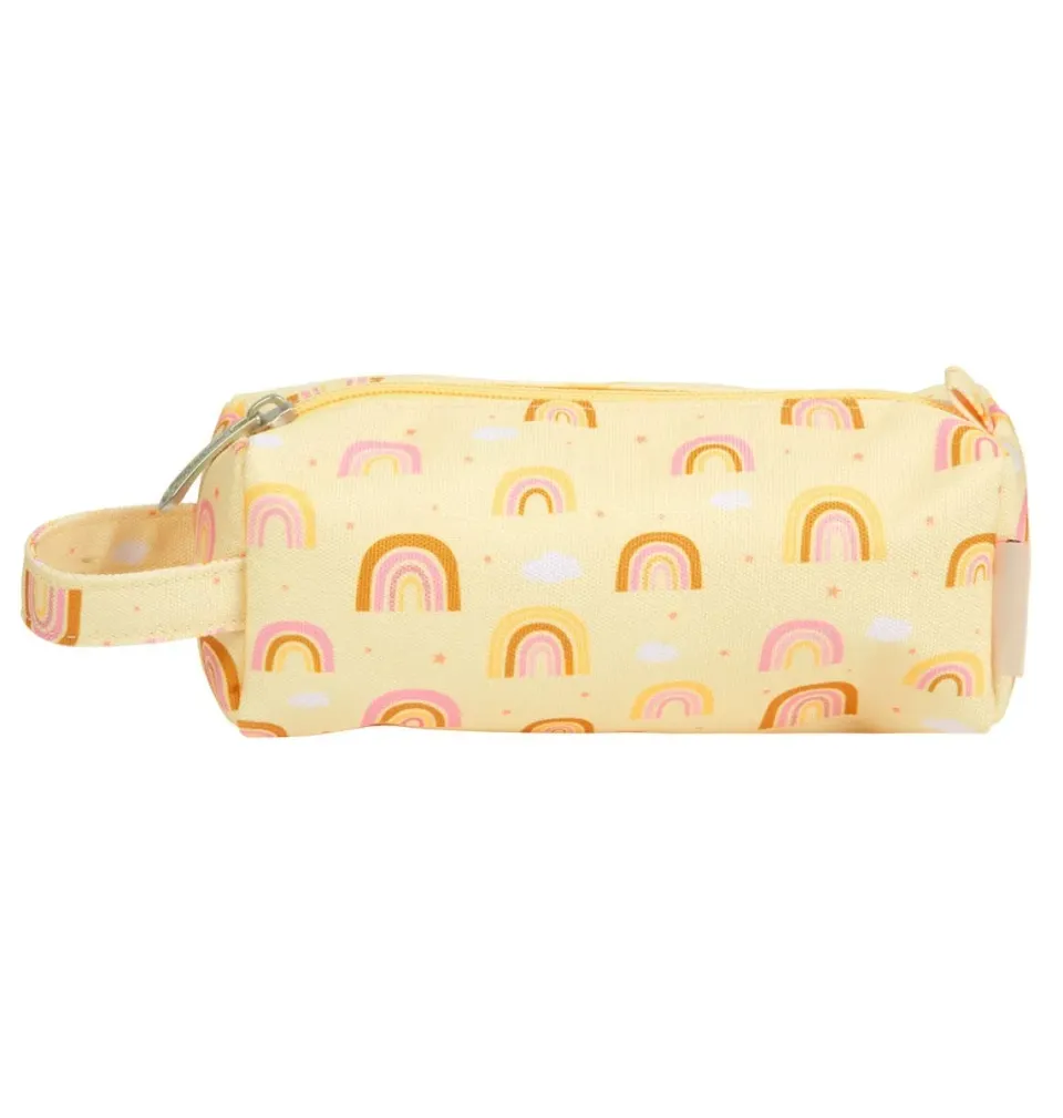 A Little Lovely Company Regenbogen etui geel polyester met rits