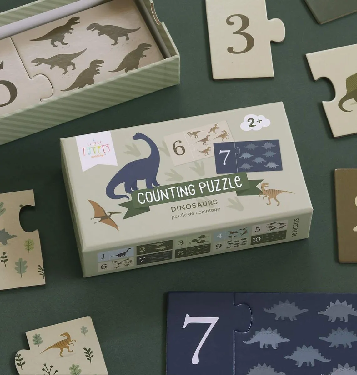 A Little Lovely Company Dinosaurussen telpuzzel 10 puzzels karton