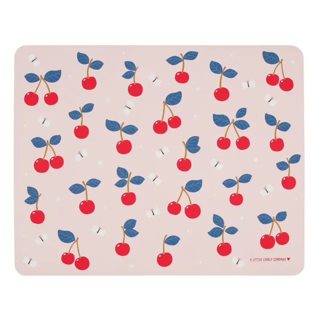 A Little Lovely Company Kersen placemat vinyl roze