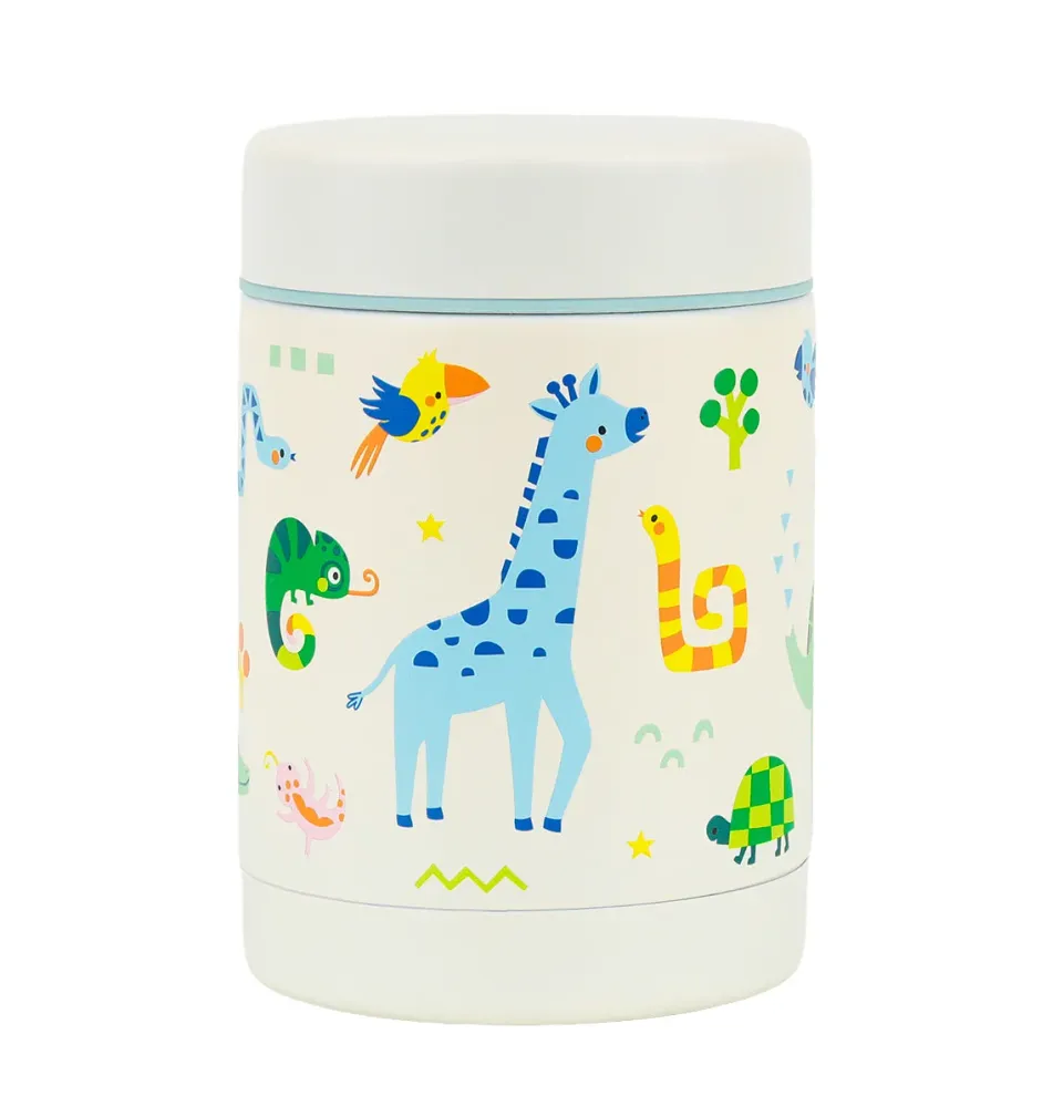 A Little Lovely Company RVS voedselpot jungle 300 ml dubbelwandig