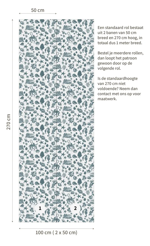 Little Amour Little Underwater World dierenbehang blauw 1 rol