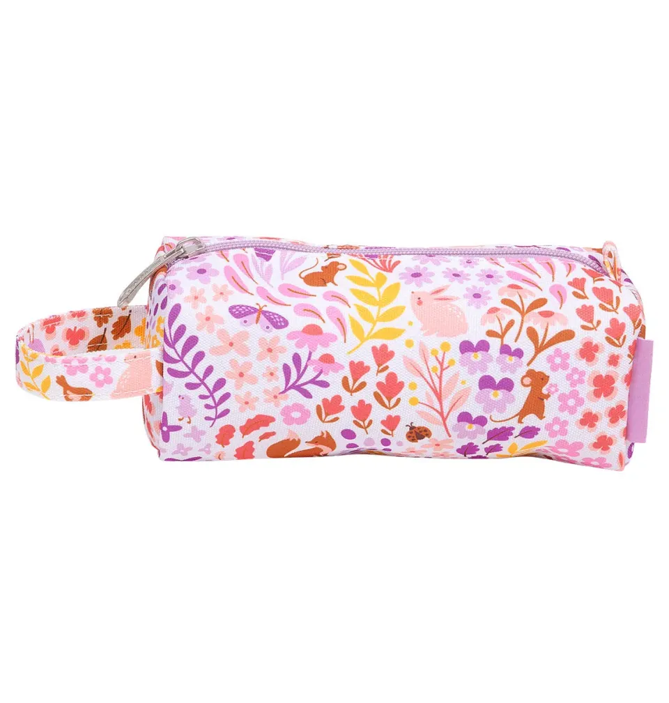 A Little Lovely Company Bloementuin etui lila gevoerd met handvat