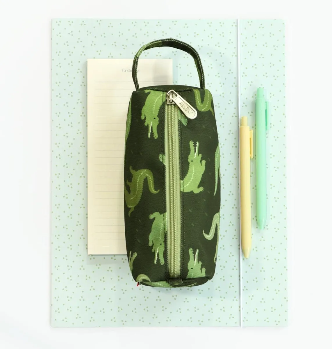 A Little Lovely Company Krokodillen etui groen – polyester