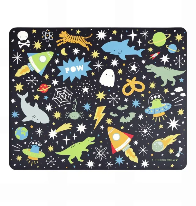 A Little Lovely Company Galaxy placemat zwart vinyl