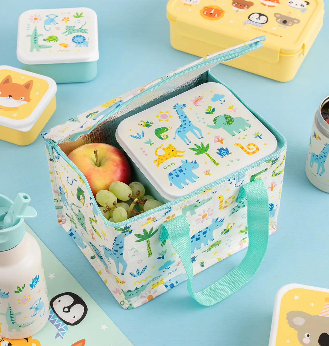 A Little Lovely Company Jungle koeltasje gerecycled voor lunchbox