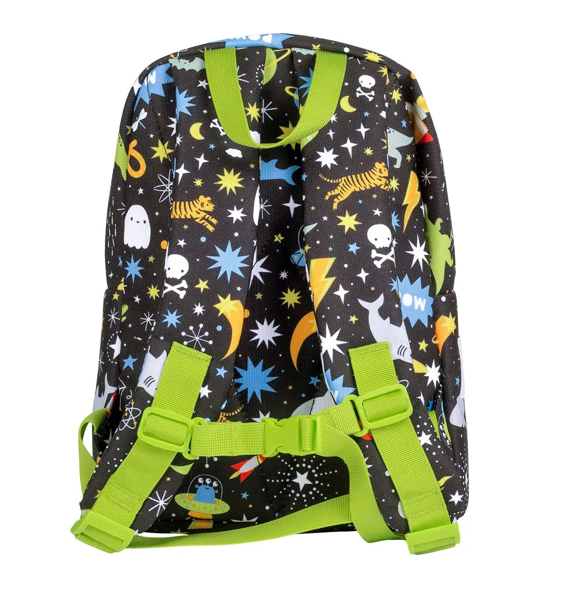 A Little Lovely Company Galaxy rugzakje zwart raketten