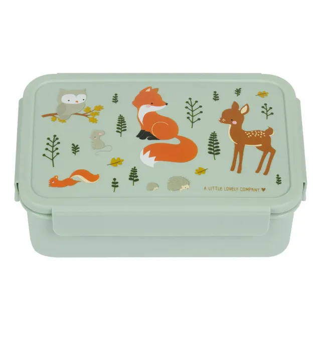 A Little Lovely Company Bosvriendjes bento lunchbox mint 2-vaks