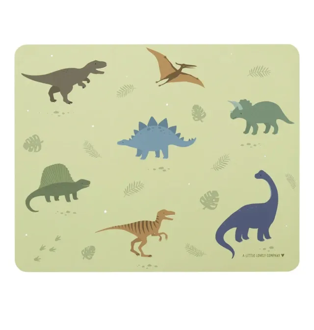 A Little Lovely Company Dinosaurussen placemat khakigroen vinyl