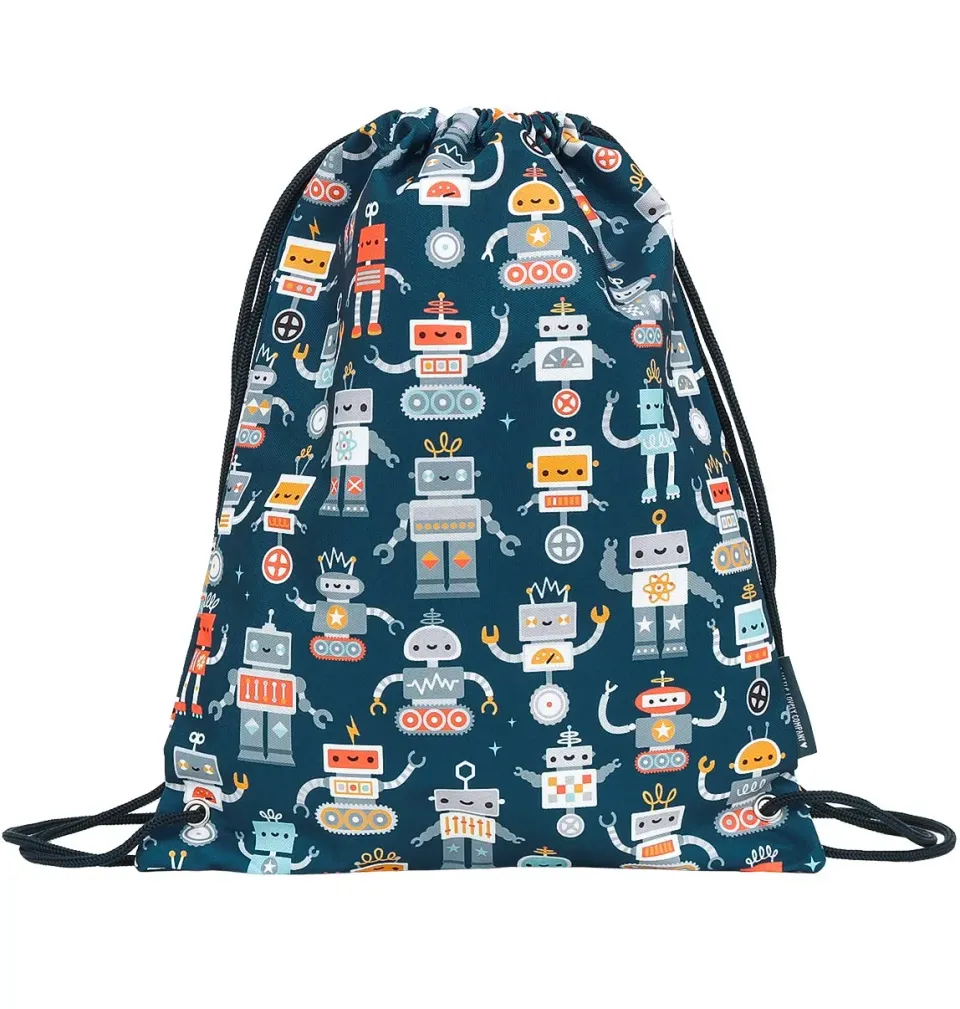 A Little Lovely Company Robots gymtas licht met ritsvak
