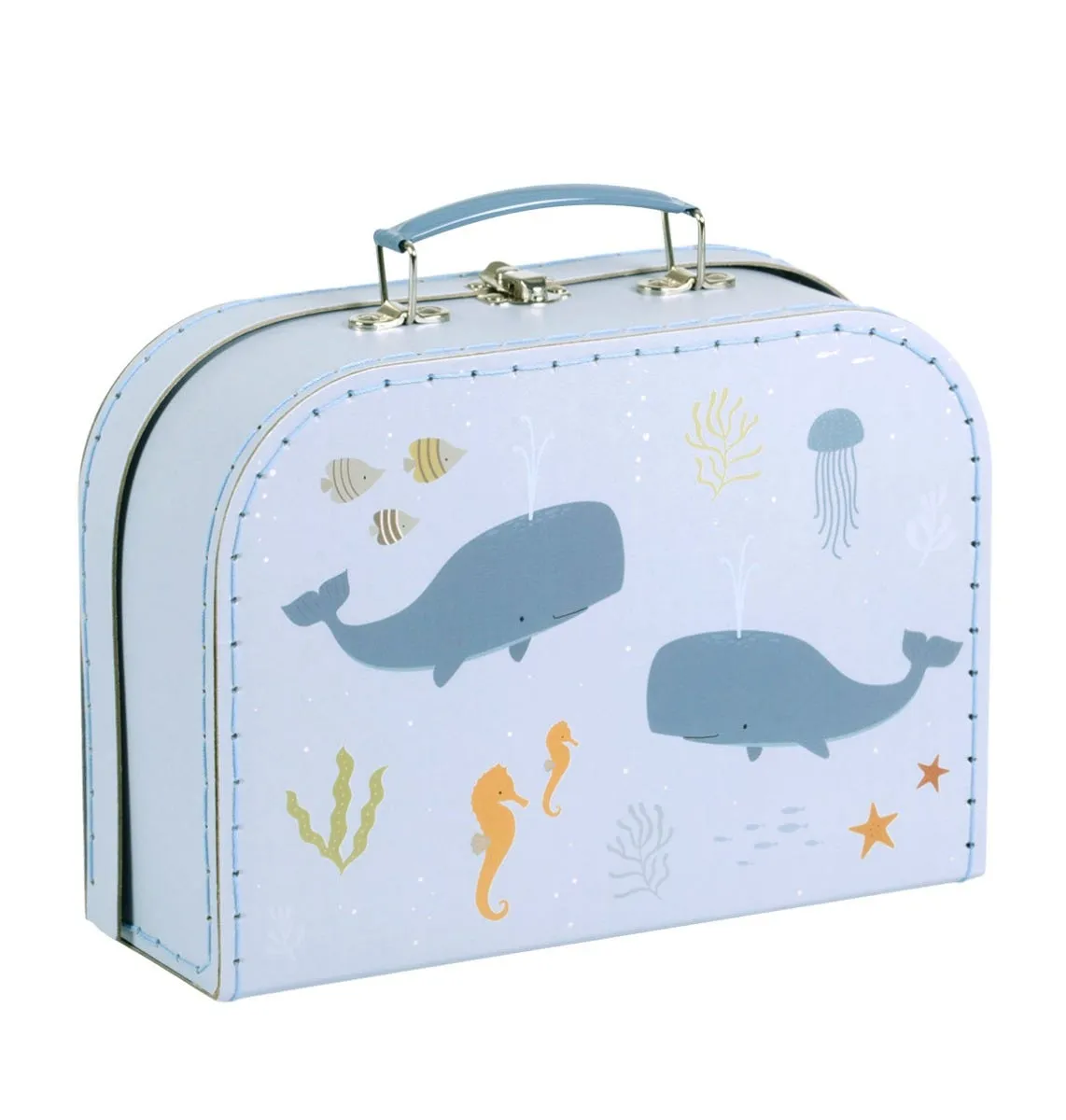 A Little Lovely Company Oceaan kofferset blauw 2 stuks karton