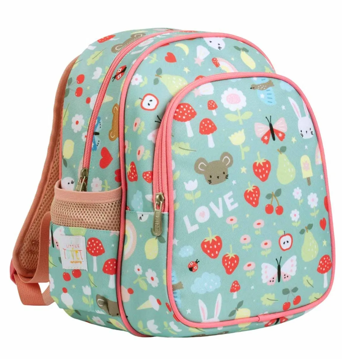A Little Lovely Company Joy rugzak mint aardbeien
