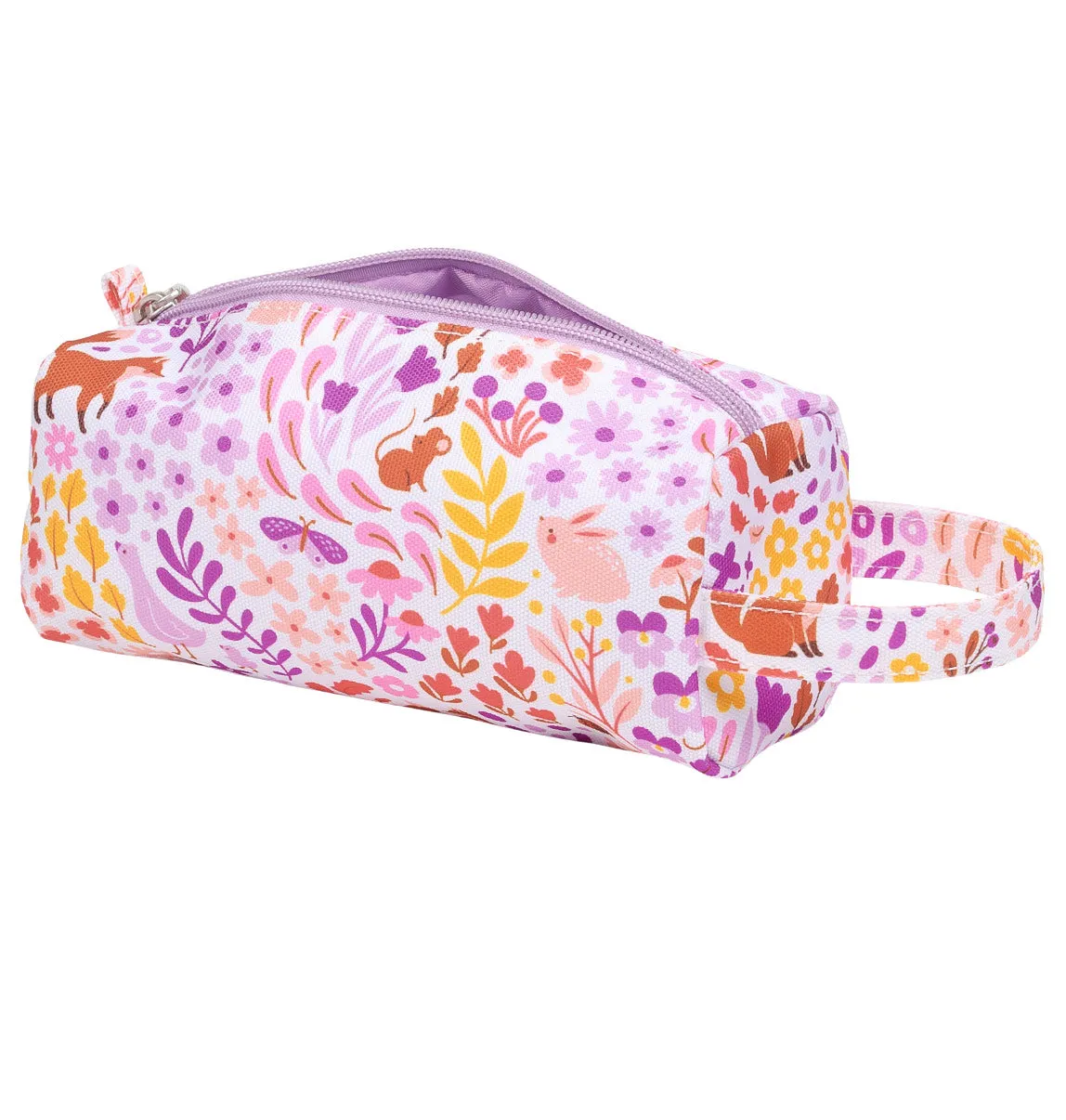 A Little Lovely Company Bloementuin etui lila gevoerd met handvat