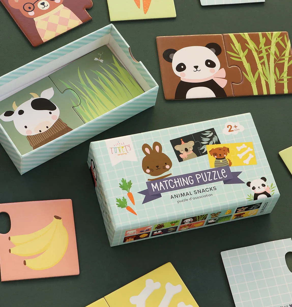A Little Lovely Company Dierensnacks matching puzzel 10-delig karton