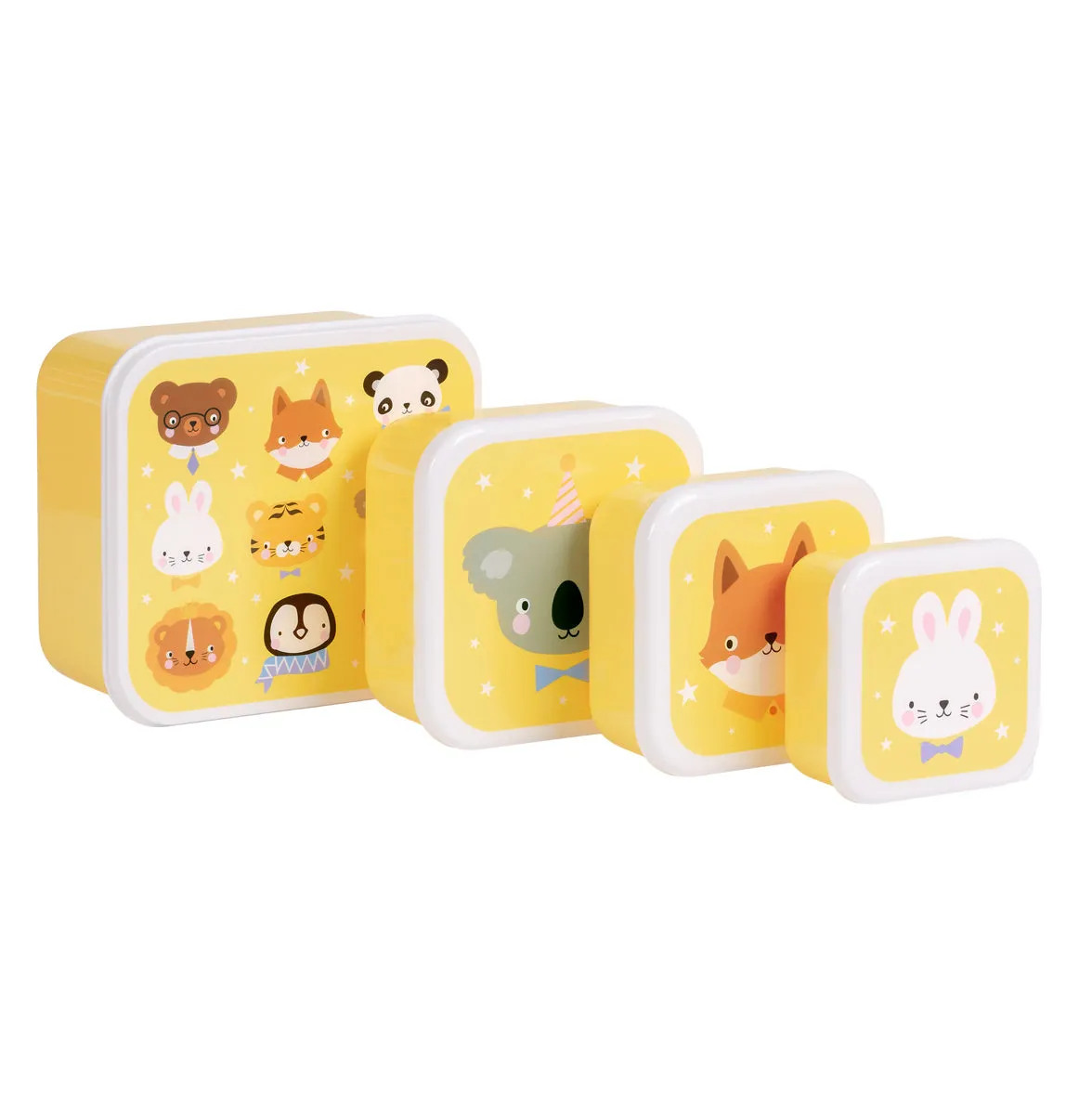 A Little Lovely Company Dierenvriendjes lunchbox set 4-delig