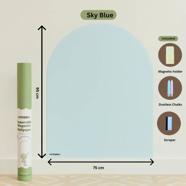 Kinderly Baby SkyBlue magnetisch behang boog krijtbord
