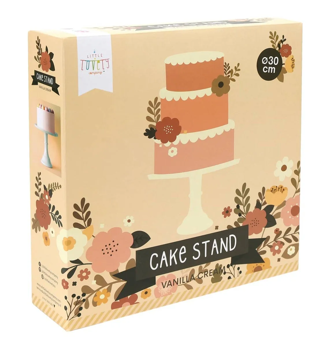A Little Lovely Company taartplateau groot vanille creme 3-delig