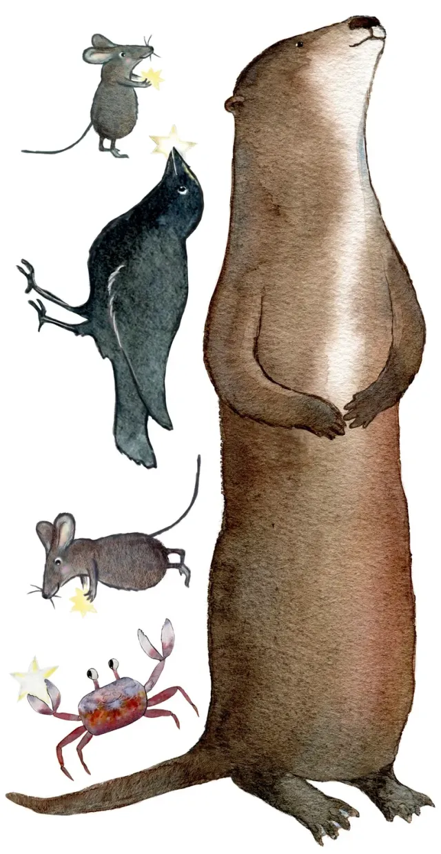 Hartendief Otter & vrienden muursticker 45x75cm