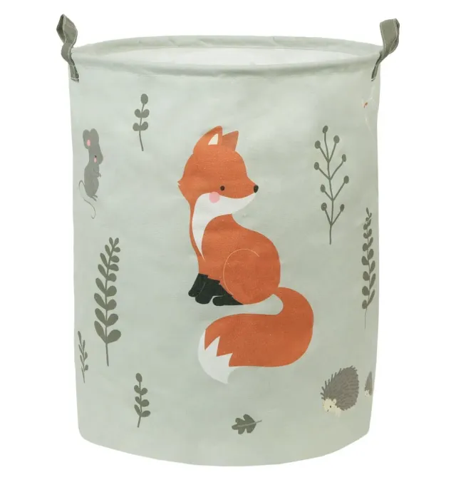 A Little Lovely Company Bosvriendjes opbergmand katoen mint wasbaar