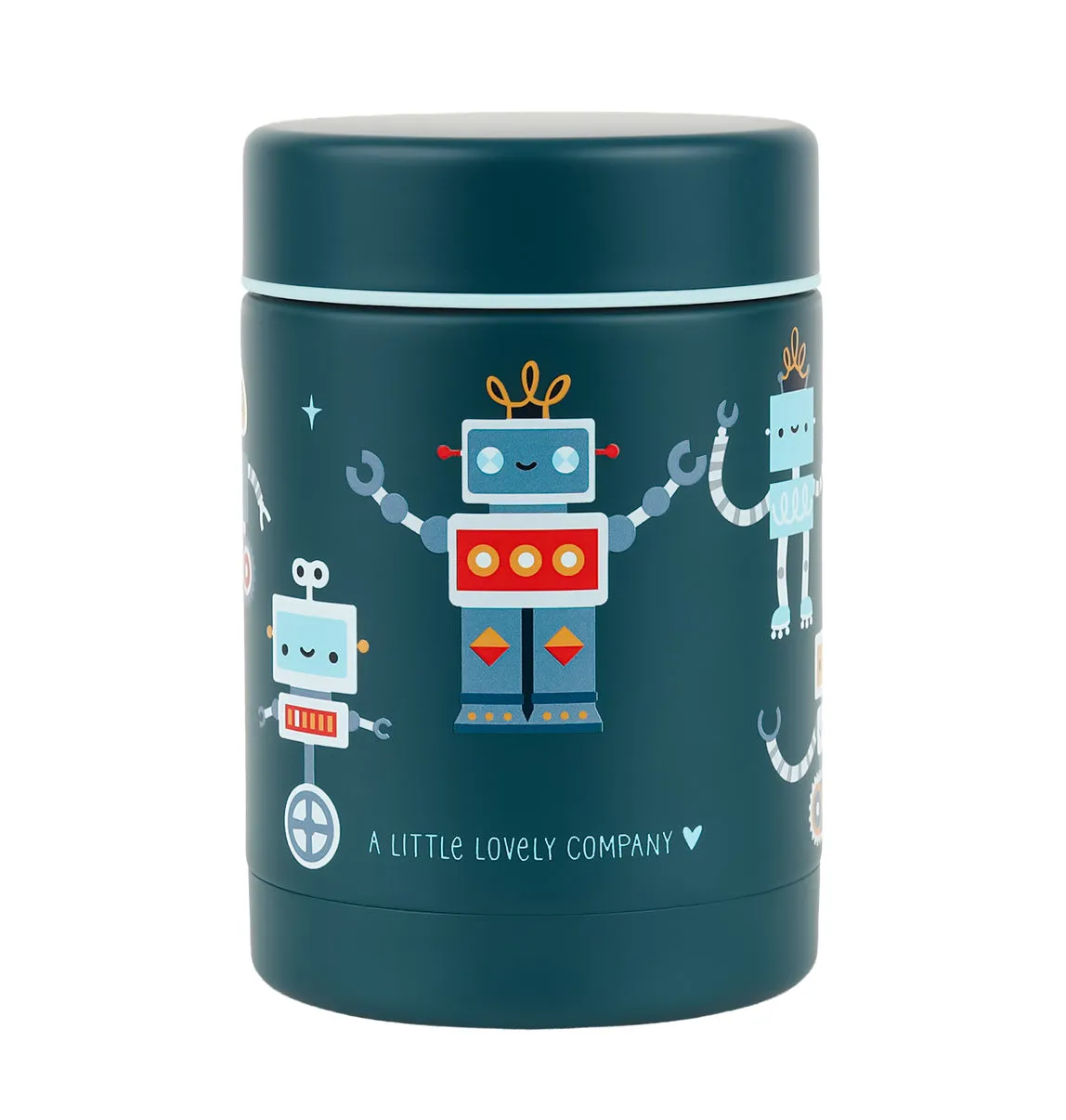 A Little Lovely Company Robots RVS voedselpot 300 ml geïsoleerd