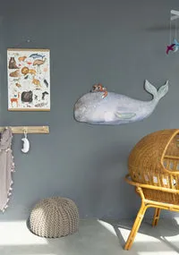 Hartendief Riding the Whale muursticker 96x42 cm regenboog