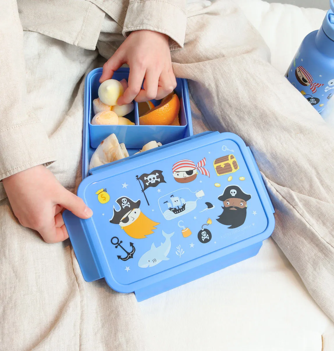 A Little Lovely Company Piraten bento lunchbox met vakken